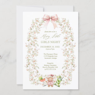 Pink Girly Coquette Girls Night Holiday Party Invitation