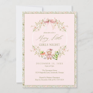 Pink Girly Coquette Girls Night Holiday Party Invitation