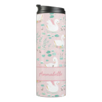 Pink girly cute swan floral elegant beautiful