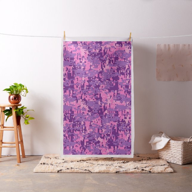 Pink Girly Digital Camo Camouflage Customisable Fabric (In Situ)