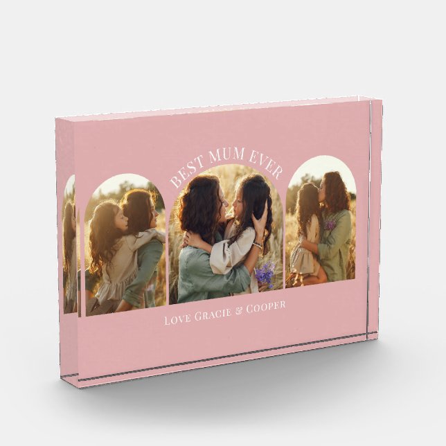 Pink girly elegant arch multi photo best mum (Left)