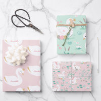 Pink girly elegant cute beautiful swan children's