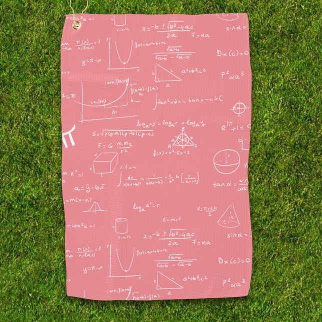 Pink Girly Formulas Equations Math  Golf Towel (Creator Uploaded)