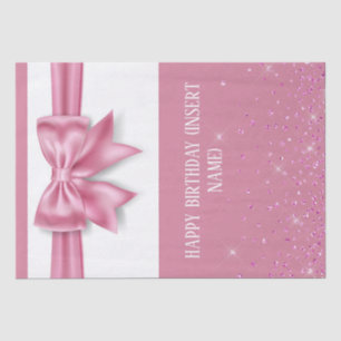 Pink girly girls birthday anniversary glitter glam tissue paper