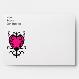 Pink girly heart envelopes