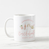 Pink girly modern champagne bachelorette stylish
