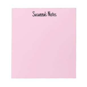 Pink Girly Modern Script Custom Name  Notepad