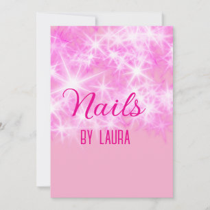 Pink girly pastel glitter nails add name website q invitation