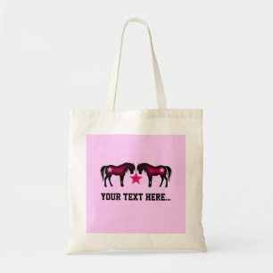 Pink Girly Personalised Horse Tote Bag