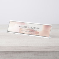 Pink girly rose gold modern stylish business card