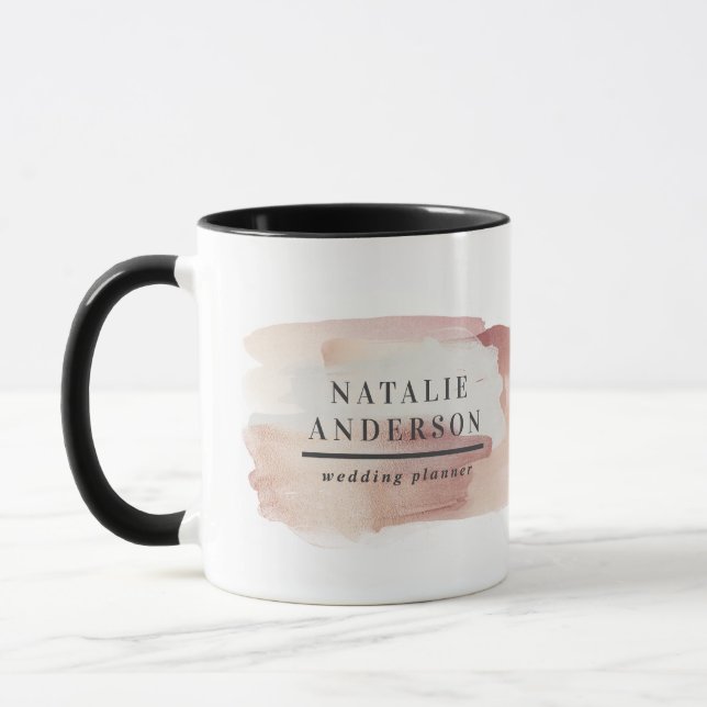 Pink girly rose gold modern stylish business favor mug (Left)