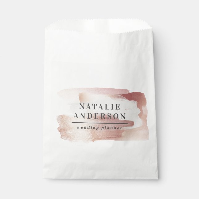 Pink girly rose gold modern stylish business  favour bag (Front)