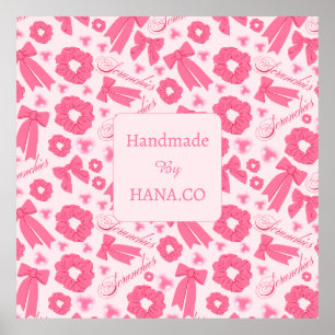 Pink Girly Scrunchies Pattern Cute Hair Accessory  Poster