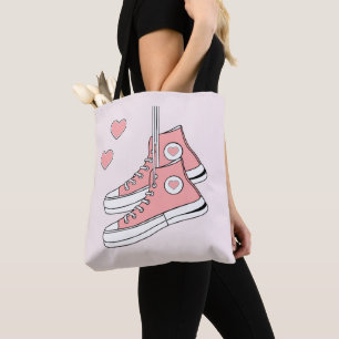 Pink Girly Sneakers Tote Bag