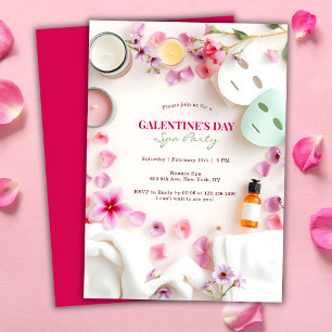Pink Girly Spa Party BFF Galentine's Day Invitation
