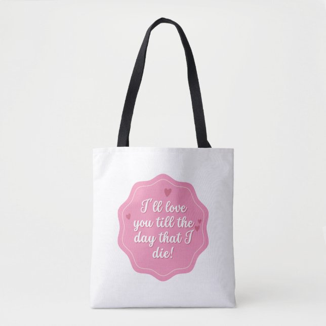 Pink Girly Tote Bag (Front)