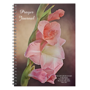 Pink Gladiolus Flowers Art Prayer Journal