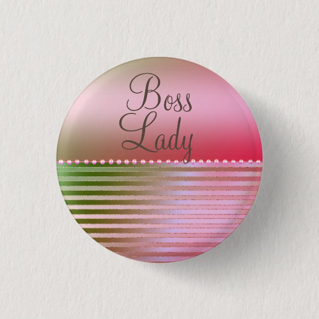 Pink Glam Boss Lady  3 Cm Round Badge (Front)