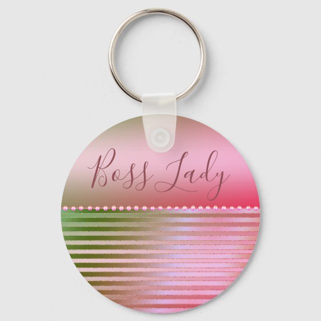 Pink Glam Boss Lady Key Ring (Front)