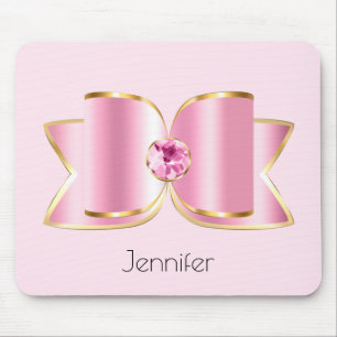 Pink Glam Bow with a Centre Gemstone Mouse Pad