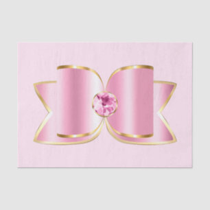 Pink Glam Bow with a Centre Gemstone Tissue Paper