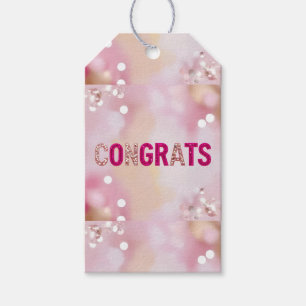 Pink Glam "Congrats" Gift Tag