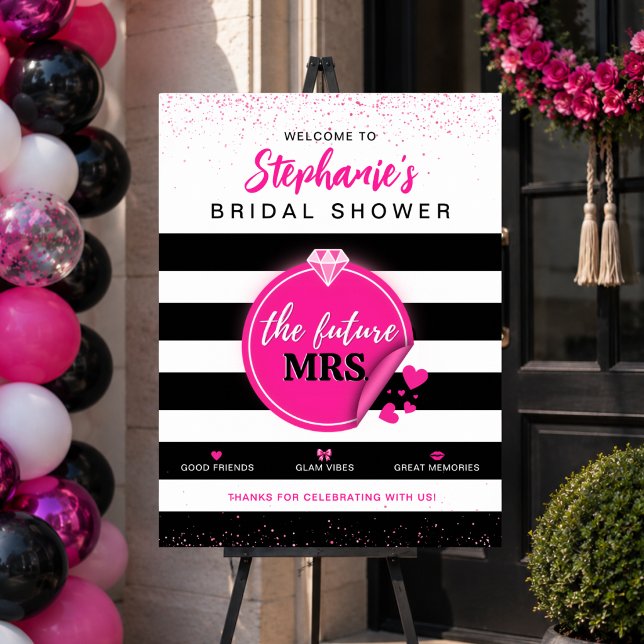 Pink Glam Future Mrs Bridal Shower Welcome Sign (Creator Uploaded)