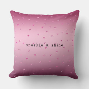 Pink Glam Glitter Hearts Cushion