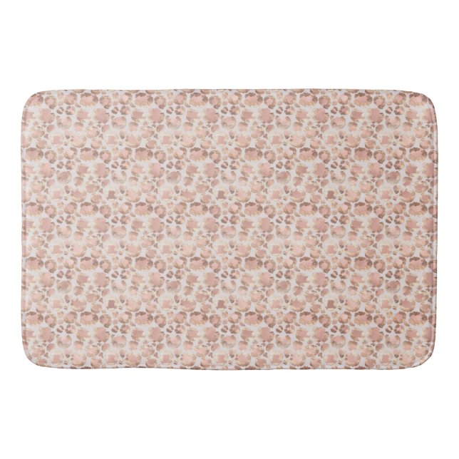 Pink Glam Leopard Print Bath Mat (Front)