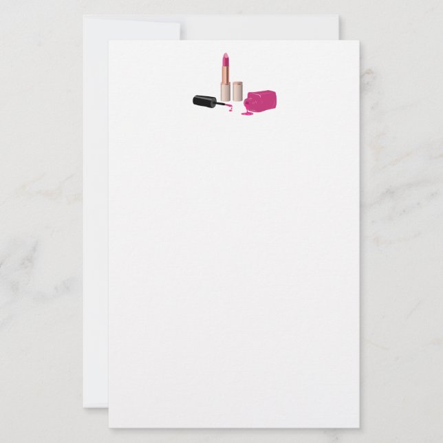 Pink Glam Lipstick & Nail Polish Beauty Themed (Front)