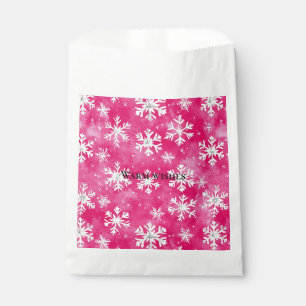 Pink Glam Snowflakes Christmas Favour Bag
