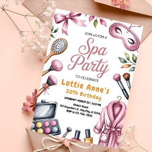 Pink Glam Spa Party Invitation