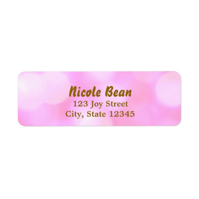 Pink Glamour Lights Bokeh Chic Address Labels (Front)
