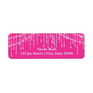 Pink Glamour Sparkle Lights Address Labels