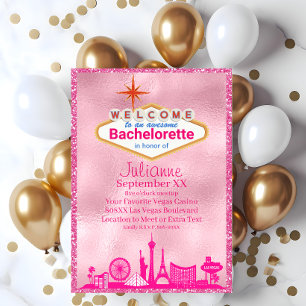 Pink Glamourous Las Vegas Bachelorette Party Invitation