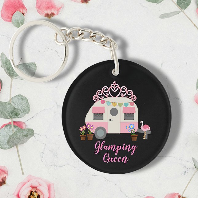 Pink Glamper Camper Queen Acrylic Keychain (Creator Uploaded)