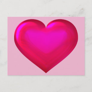 Pink glass heart postcard