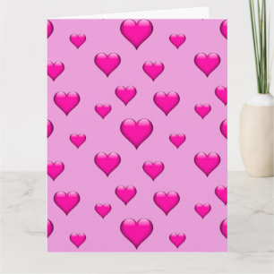 Pink Glass Heart Tiled Vertical Customisable Card