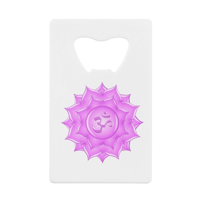 Pink Glass Lotus Flower Om Symbol Drawing (Front)