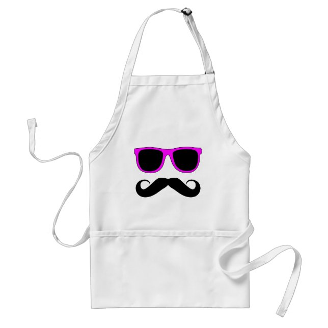 Pink Glasses Moustache Retro Standard Apron (Front)