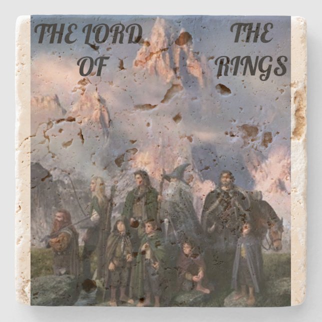 Pink glasses the Lord of the Rings Stone Coaster (Front)