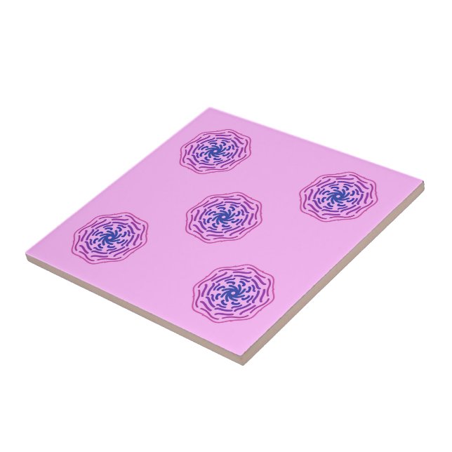 Pink Glazed Doughnut Style And Curvy Decoration Li Ceramic Tile (Side)