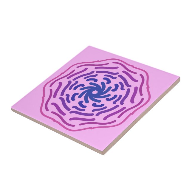 Pink Glazed Doughnut Style And Curvy Decoration Li Ceramic Tile (Side)