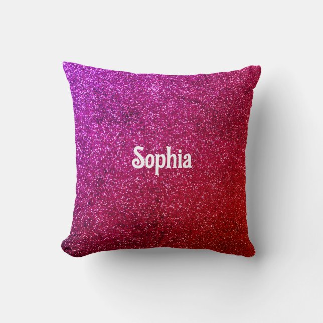 Pink Glitter Aesthetic Cushion (Front)