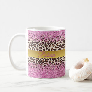 Pink Glitter and Gold Mug