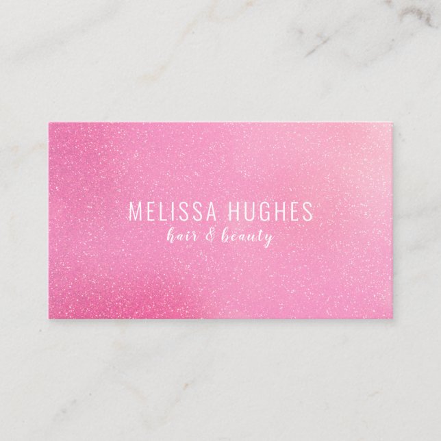Pink Glitter Appointment Reminder Card (Front)