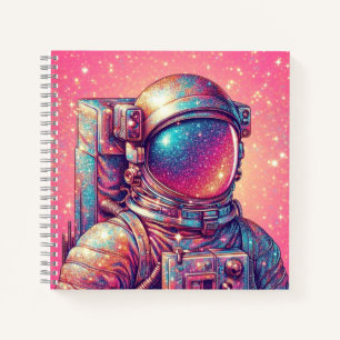 Pink Glitter Astronaut Notebook. Notebook