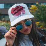 Pink Glitter Bachelorette Bridesmaid Script Trendy Trucker Hat<br><div class="desc">Personalise the hat with bride's name ,  year and bridesmaid name.
hot pink glitter bringing back the y2k trend.</div>