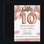 Pink Glitter Balloons 10th Birthday Party Invitation<br><div class="desc">Elegant faux silver and pink glitter balloons on the top border. All text is adjustable and easy to change for your own party needs. Great elegant save the date birthday party template design.  any year,  age can be changed</div>