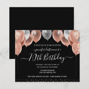 Pink Glitter Balloons 70th Birthday Party